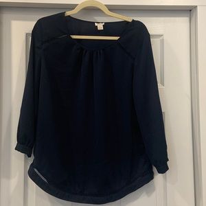 J Crew Navy silky top M
